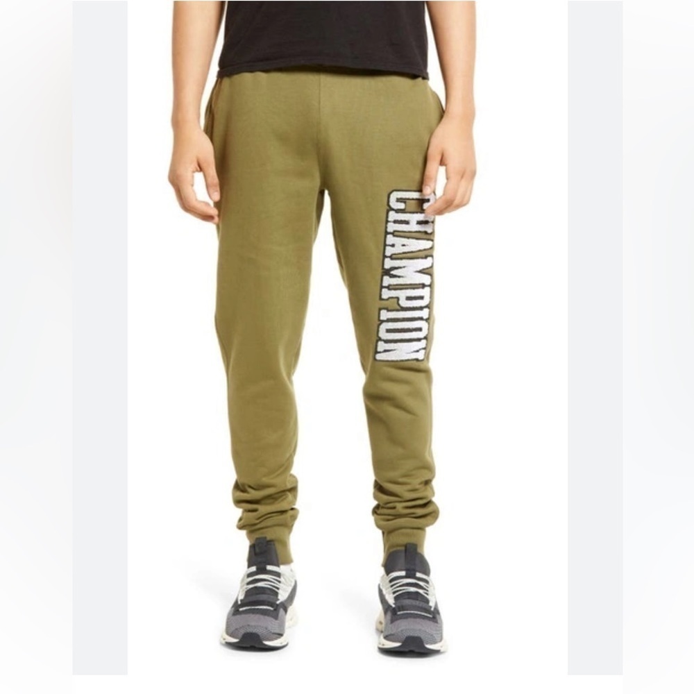 Champion Men's Reverse Weave® Applique Logo Joggers Cargo Olive